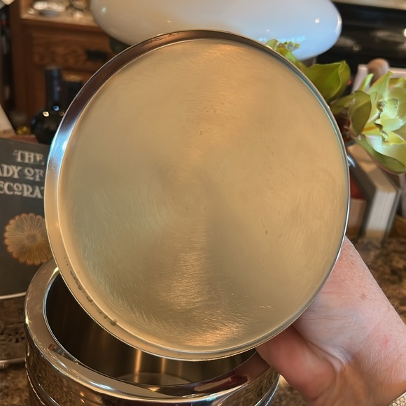 Silver and Brown Croc-Embossed Ice Bucket - Picture 6 of 7